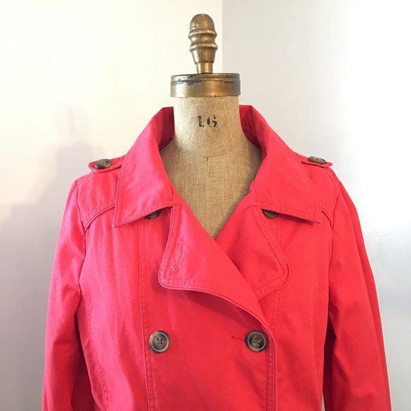 Vintage Gap Red Cotton Jacket, Double Breasted Pea Coat, Large, Y2K - Picture 4 of 13